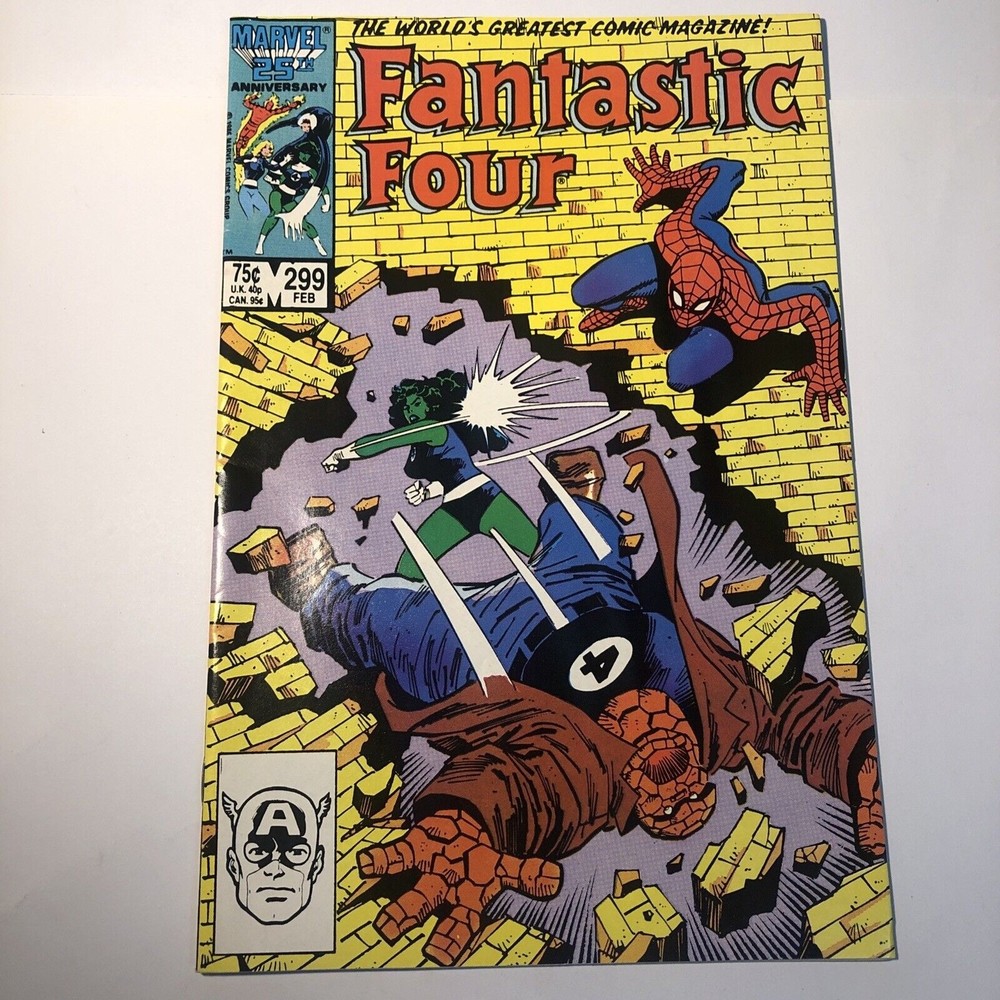 Marvel Comic Book Fantastic Four #299 she-hulk spiderman Iconic cover